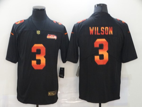 Men's Seattle Seahawks #3 Russell Wilson Black NFL 2020 Fashion Limited Stitched Jersey
